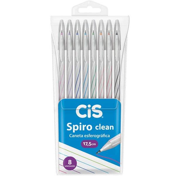 Caneta esferográfica 0.7mm, Spiro clean, 52.0633, Cis - BT 8 UN