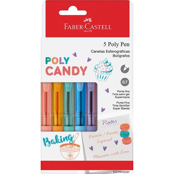 Caneta Esferográfica Poly 0.7mm Faber-Castell, Candy Colors CX 1 UN Caneta Esferográfica Poly 0.7mm Faber-Castell, Candy Colors CX 1 UN