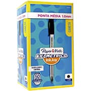 Caneta esferográfica 1.0mm kilométrica 100, Preta, Paper Mate - CX 50 UN Caneta esferográfica 1.0mm kilométrica 100, Preta, Paper Mate - CX 50 UN