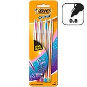 Caneta Esferográfica BIC Escrita fina, Cristal Fashion 4 Cores, Ponta de 0,8mm, 530008, BT 4 UN