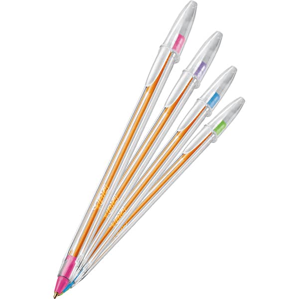 Caneta Esferográfica BIC Escrita fina, Cristal Fashion 4 Cores, Ponta de 0,8mm, 530008, BT 4 UN Caneta Esferográfica BIC Escrita fina, Cristal Fashion 4 Cores, Ponta de 0,8mm, 530008, BT 4 UN