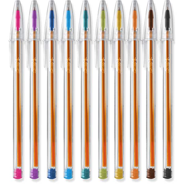 Caneta Esferográfica BIC Escrita fina, Cristal Fashion 10 Cores, Ponta de 0,8mm, 530009, BT 10 UN