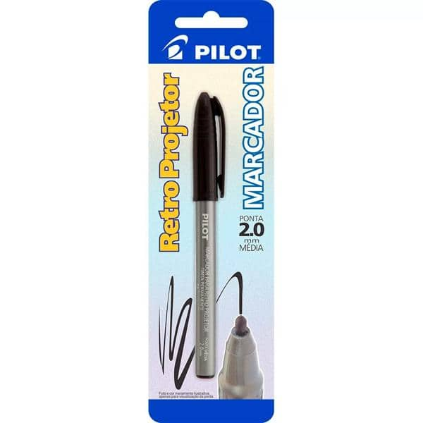 Caneta para retro-projetor preta 2,0mm M024PR Pilot BT 1 UN