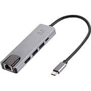 Hub USB-C 5 em 1 para 2 USB-A +1 USB-C +1 HDMI + 1 RJ45, AC447, Multi - PT 1 UN