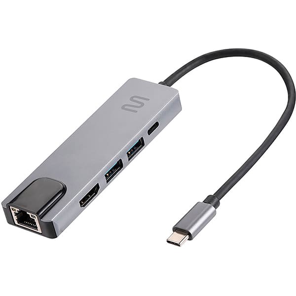 Hub USB-C 5 em 1 para 2 USB-A +1 USB-C +1 HDMI + 1 RJ45, AC447, Multi - PT 1 UN