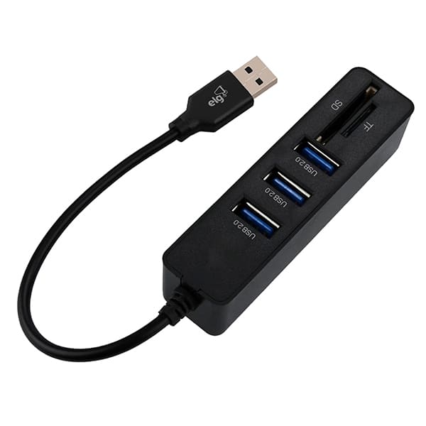 HUB USB-C 5 em 1, 3 portas USB 2.0, 1 leitor SD, 1 leitor Micro SD 1, 51SD-V2, Elg - CX 1 UN