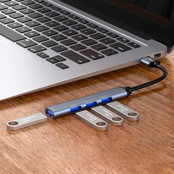 HUB USB-C 4 em 1, 3 portas USB 2.0, 1 Porta USB 3.0, Com Conversor USB-C para USB-A, 41A-V2, Elg - CX 1 UN