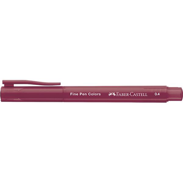 Caneta Hidrográfica Fine Pen 0.4mm, Bordô, Faber-Castell - 1 UN