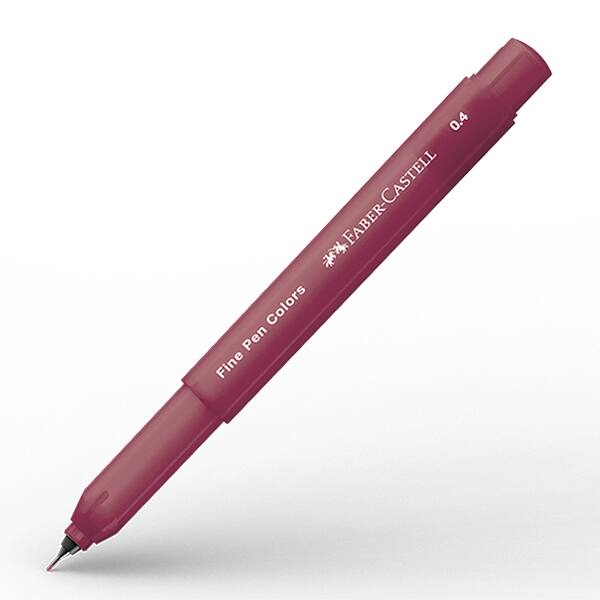 Caneta Hidrográfica Fine Pen 0.4mm, Bordô, Faber-Castell - 1 UN