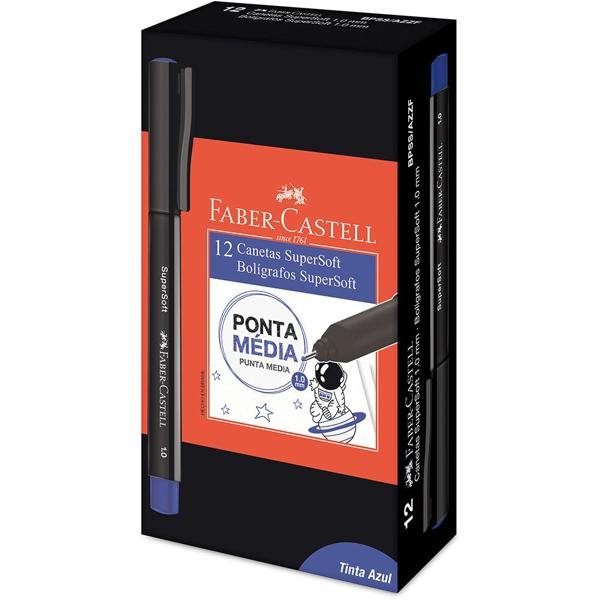 Caneta SuperSoft Pen Azul, 1.0mm, Faber-Castell - CX 12 UN
