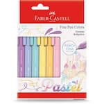 Caneta hidrográfica Fine Pen, 0,4mm, Tons Pastel, Faber-Castell - BT 6 UN
