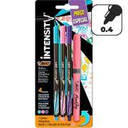 Kit Escrita BIC, com 3 canetas hidrográficas + marca texto rosa, 971237, BIC - BT 4 UN