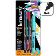 Kit Escrita BIC, com 3 canetas hidrográficas + marca texto Azul, 971240, BIC - BT 4 UN
