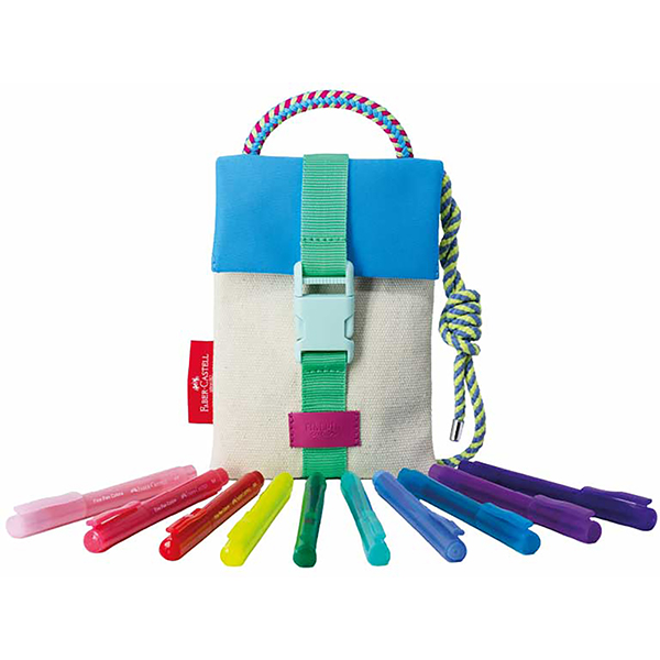 Kit Caneta hidrográfica Fine Pen 10 Cores + Shoulder Bag Breeze, FPBESBRZZF, Faber-castell - KT 1 UN Kit Caneta hidrográfica Fine Pen 10 Cores + Shoulder Bag Breeze, FPBESBRZZF, Faber-castell - KT 1 UN