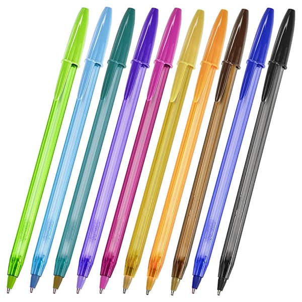 Caneta Esferográfica BIC Escrita Média Cristal Fashion 10 Cores, Leve Mais Por Menos, BT 1 UN