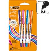 Caneta gel Gelocity Stic, ponta de 0,5mm, 4 cores, 522246, Bic - BT 4 UN