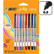Caneta gel Gelocity Stic, ponta de 0,5mm, 8 cores, 522239, Bic - BT 8 UN Caneta gel Gelocity Stic, ponta de 0,5mm, 8 cores, 522239, Bic - BT 8 UN