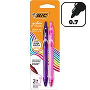 Caneta esferográfica Gel, ponta retrátil, 0,7mm, Roxo, Rosa, BIC - BT 2 UN Caneta esferográfica Gel, ponta retrátil, 0,7mm, Roxo, Rosa, BIC - BT 2 UN