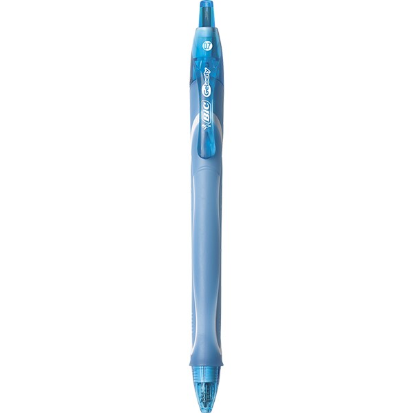 Caneta esferográfica Gel, ponta retrátil, 0,7mm, Azul claro, Laranja, BIC - BT 2 UN