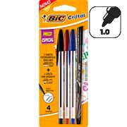 Kit escrita BIC com 3 canetas esferográficas ponta média 1.0mm + 1 caneta hidrográfica ponta fina 0.4mm, 524336, BIC - BT 4 UN