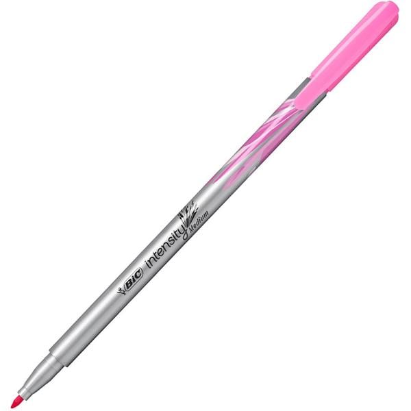 Caneta Hidrográfica BIC Intensity Rosa, Ponta Média de 1.0mm, Tampa com Clip, Corpo Arredondado, 970922 - 1 UN