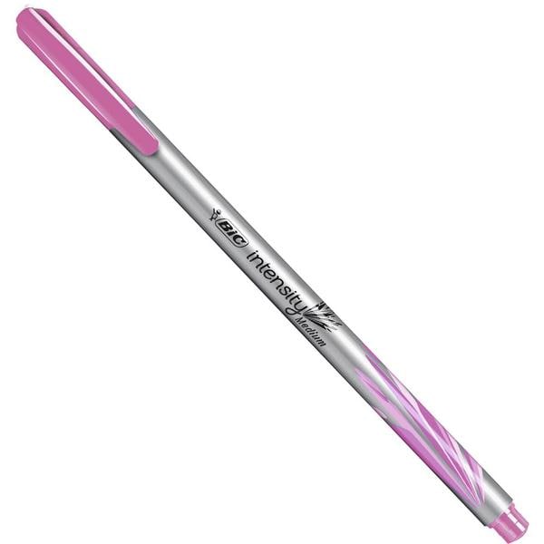 Caneta Hidrográfica BIC Intensity Rosa, Ponta Média de 1.0mm, Tampa com Clip, Corpo Arredondado, 970922 - 1 UN