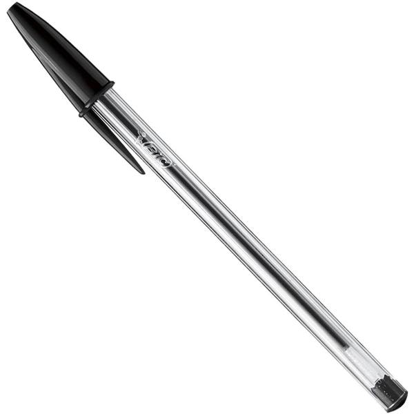 Caneta Esferográfica BIC Escrita Média Cristal Dura Mais, Preto, BT 3 UN