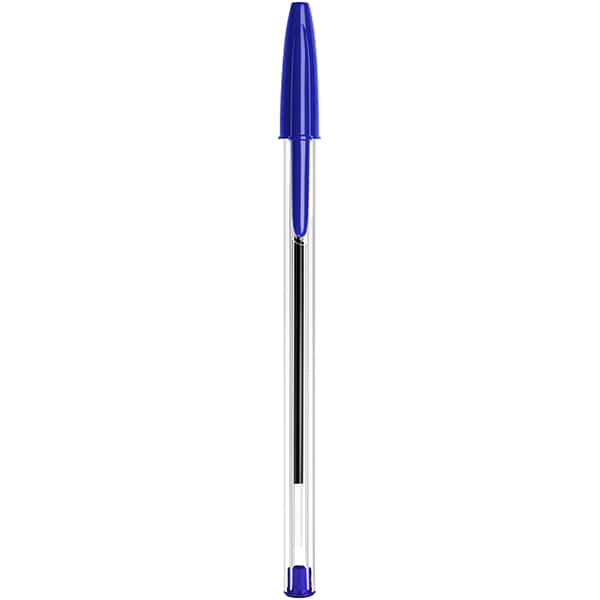 Caneta Esferográfica BIC Escrita Média Cristal Dura Mais, Azul, CX 50 UN