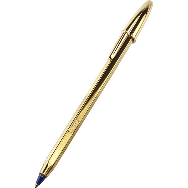 Caneta Esferográfica BIC Escrita Média, Cristal Celebration Versão Premium, 1 Caneta Preta e 1 Caneta Azul, BT 2 UN