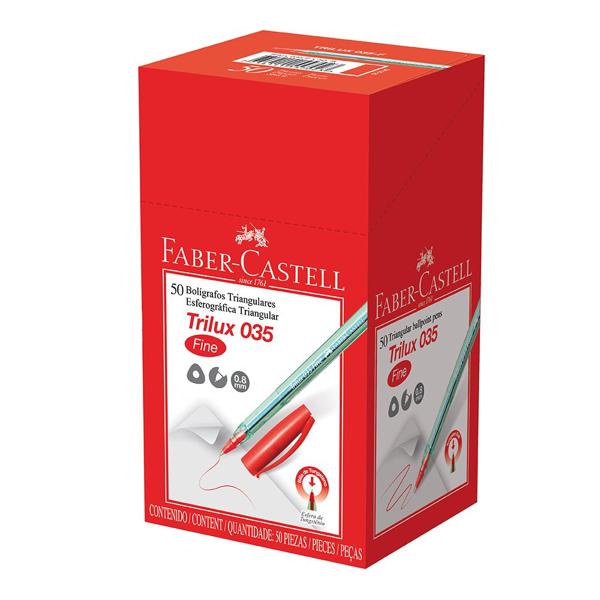 Caneta Esferográfica 0.8mm Trilux Vermelho Faber-Castell CX 50 UN Caneta Esferográfica 0.8mm Trilux Vermelho Faber-Castell CX 50 UN