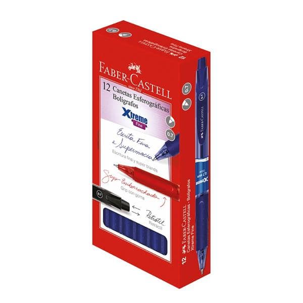 Caneta esferográfica 0.7mm xtreme az XTRT07/AZ Faber-castell CX 12 UN