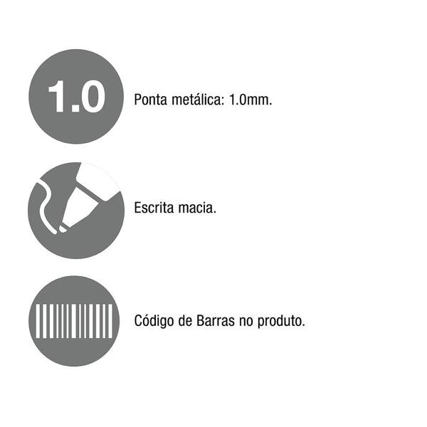 Caneta Esferográfica 1.0mm, Xtreme Preto, Faber-Castell - CX 12 UN
