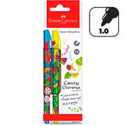 Caneta gel semi esferográfica, 1.0mm, Botânica, Azul e Preta, ES/PPC101, Faber-Castell - BT 2 UN