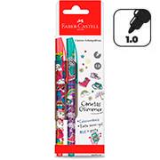 Caneta gel semi esferográfica, 1.0mm, Viagem, Azul e Preta, ES/PPC102, Faber-Castell - BT 2 UN