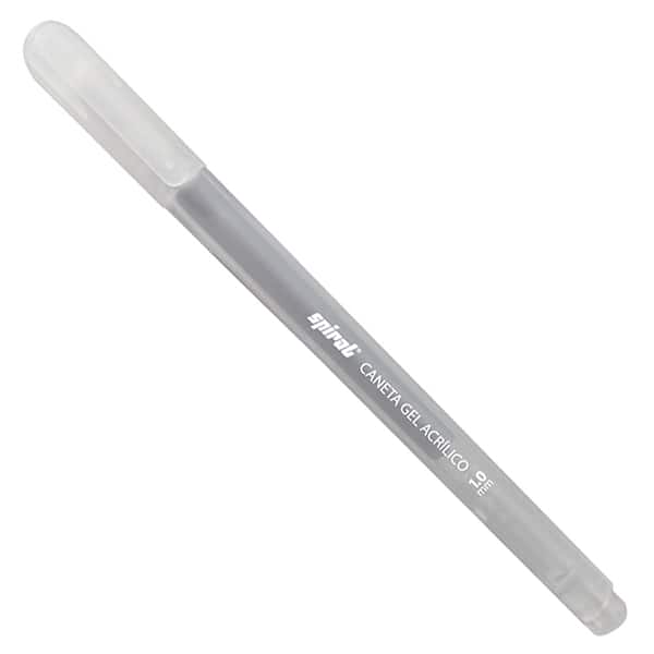 Caneta Gel Acrílico Esferográfica, ponta de 1.0mm, Prata, Spiral - BT 1 UN