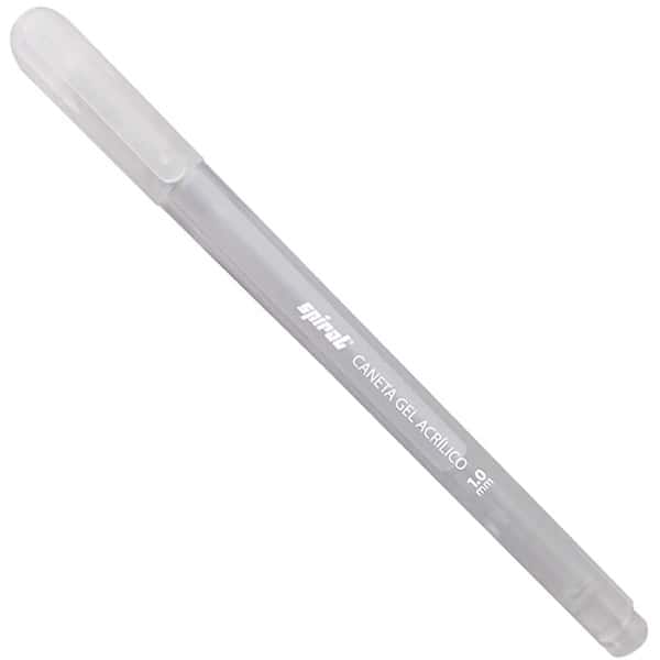 Caneta Gel Acrílico Esferográfica, ponta de 1.0mm, Branca, Spiral - BT 1 UN Caneta Gel Acrílico Esferográfica, ponta de 1.0mm, Branca, Spiral - BT 1 UN