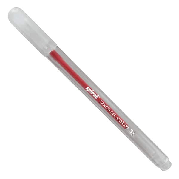 Caneta Gel Acrílico Esferográfica, ponta de 1.0mm, Vermelha, Spiral - BT 1 UN