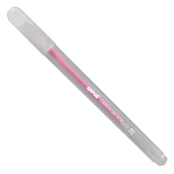 Caneta Gel Acrílico Esferográfica, ponta de 1.0mm, Rosa Neon, Spiral - BT 1 UN