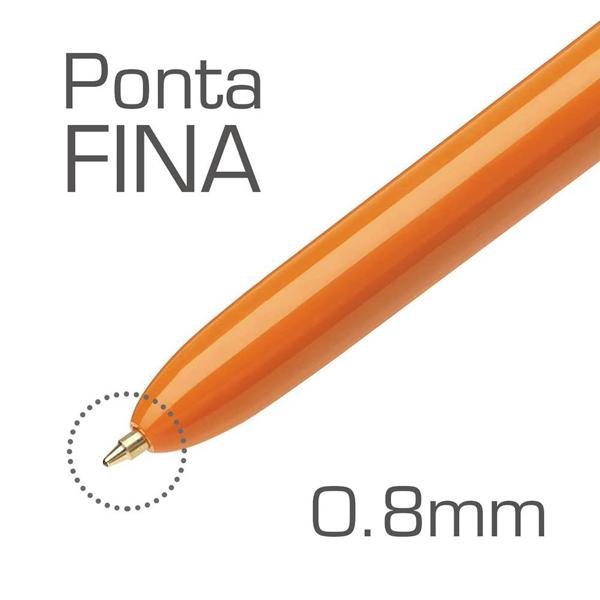 Caneta Esferográfica Retrátil BIC, 4 Cores, Original Fine, Corpo Vermelho, Ponta Fina de 0.8mm, 929820 - BT 1 UN