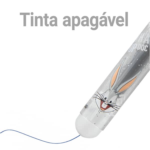 Caneta esferográfica gel apagável, 0,7mm, Pernalonga, Spiral - BT 1 UN