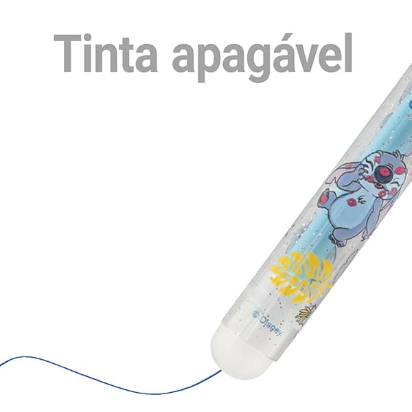 Caneta esferográfica gel apagável, 0,7mm, Stitch Sitting, Spiral - BT 1 UN