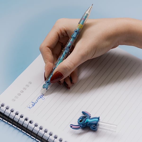 Caneta esferográfica gel apagável, 0,7mm, Stitch Sitting, Spiral - BT 1 UN