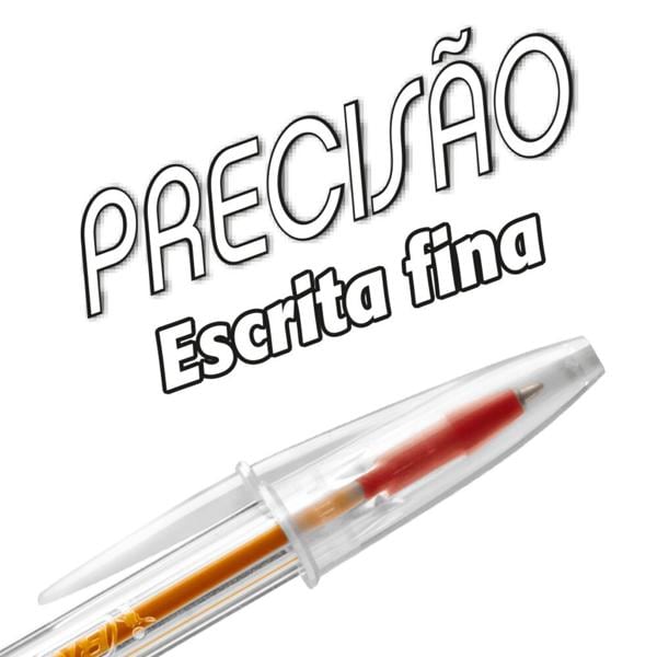 Caneta Esferográfica BIC Escrita Fina Cristal, 2 Canetas Azul e 1 Caneta Preta, BT 3 UN