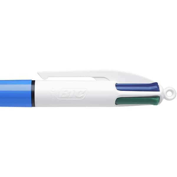 Caneta Esferográfica Retrátil BIC 4 Cores Clássicas, Corpo Azul Ponta Média de 1.0mm, BT 1 UN