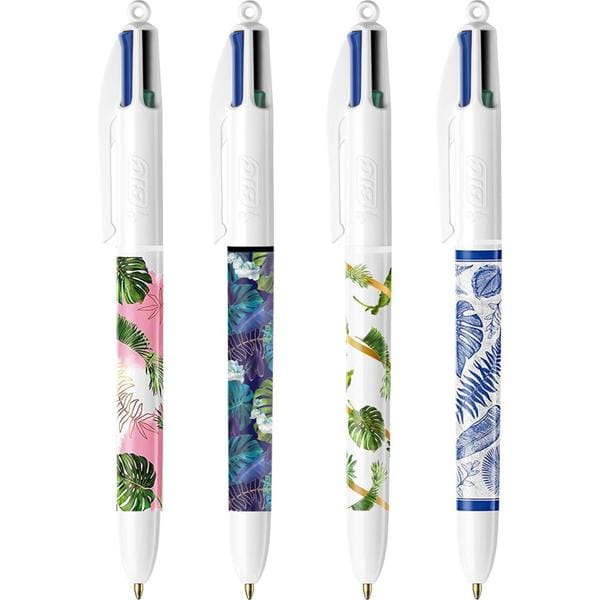 Caneta esferográfica retrátil, 4 cores, Flora, 517615, BIC - BT 1 UN