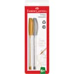 Caneta Esferográfica Trilux Tinta Metalizada 1.0mm Ouro e Prata Faber-Castell BT 2 UN
