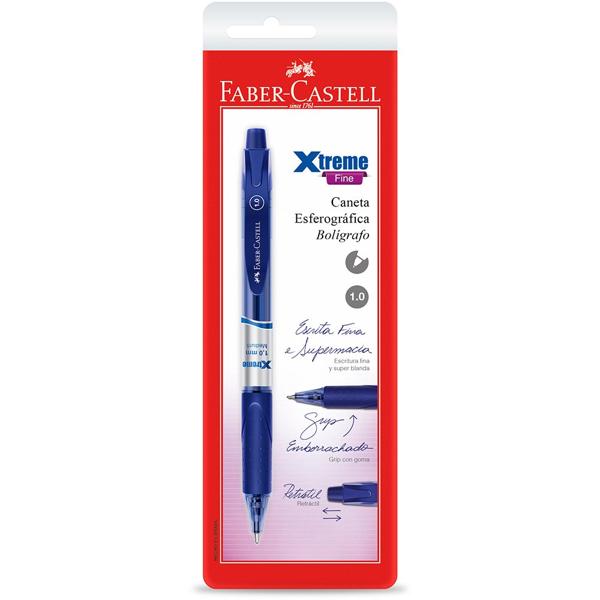 Caneta Esferográfica Xtreme Retrátil 1.0mm Azul Faber-Castell BT 1 UN Caneta Esferográfica Xtreme Retrátil 1.0mm Azul Faber-Castell BT 1 UN