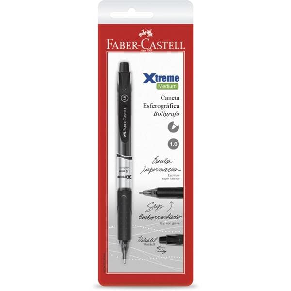 Caneta esferográfica 1.0mm Xtreme preto SMXTRT10PT Faber Castell BT 1 UN