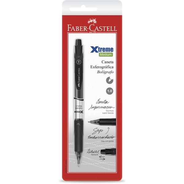 Caneta esferográfica 1.0mm Xtreme preto SMXTRT10PT Faber Castell BT 1 UN Caneta esferográfica 1.0mm Xtreme preto SMXTRT10PT Faber Castell BT 1 UN