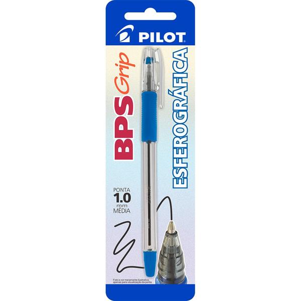 Caneta esferográfica ponta de aço bps grip-m 1,0mm azul Pilot BT 1 UN